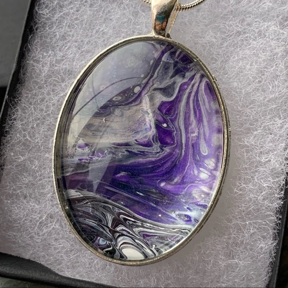 🌸HOST PICK🌸 Handmade Fluid Art Necklace- Pathway - Picture 2 of 5
